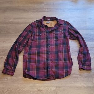 Eddie Bauer Men's Casual Plaid Shirt - Red and Black